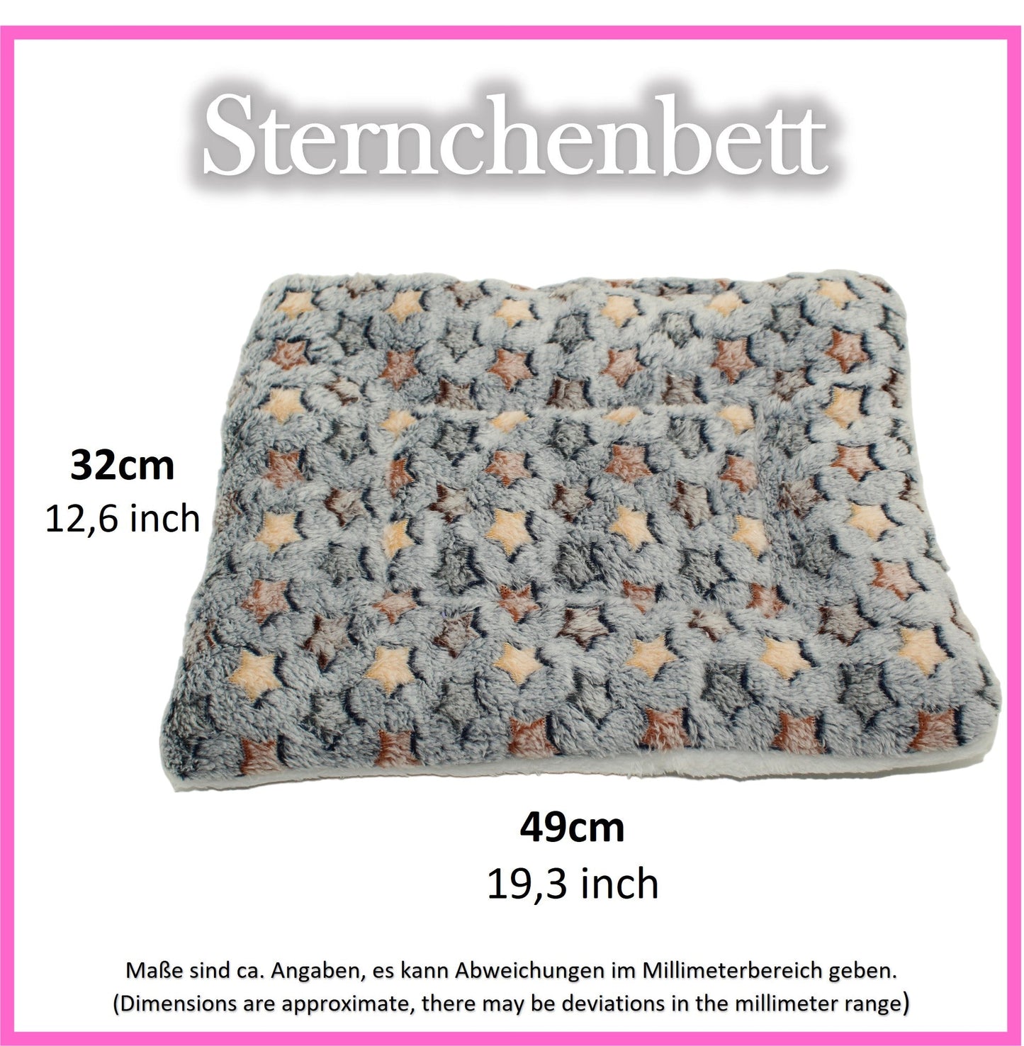 ✨ Sternchenbett Grau-Blau-Bunt – kuschelig weich & formstabil für Meerschweinchen