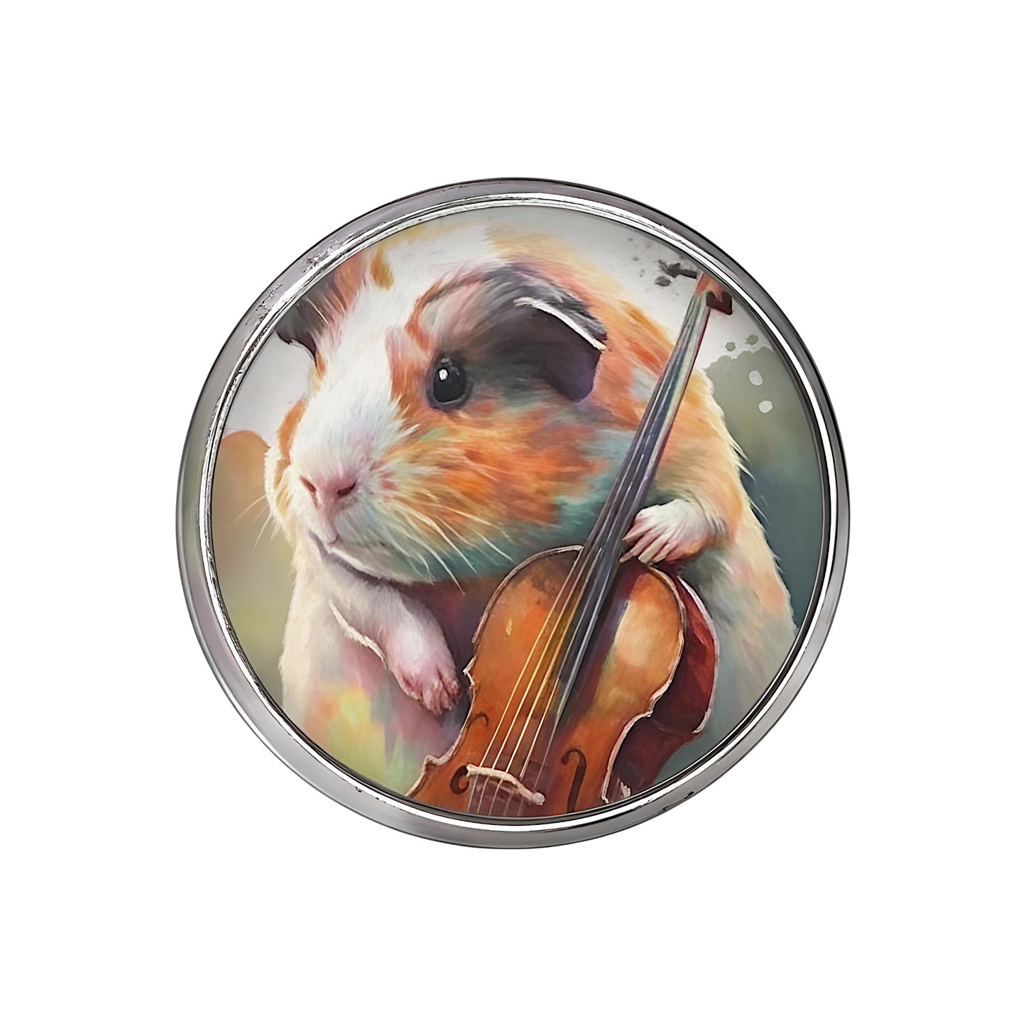 Herzensstück – 🎻Ohrstecker mit Meerschweinchen & Streichinstrument | Luxusschweine