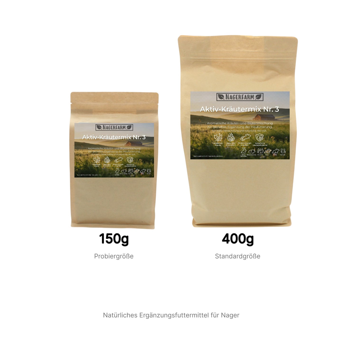 Aktiv-Kräutermix Nr. 3 – Aromatische Kräuter- & Blütenmischung für Nager & Kaninchen