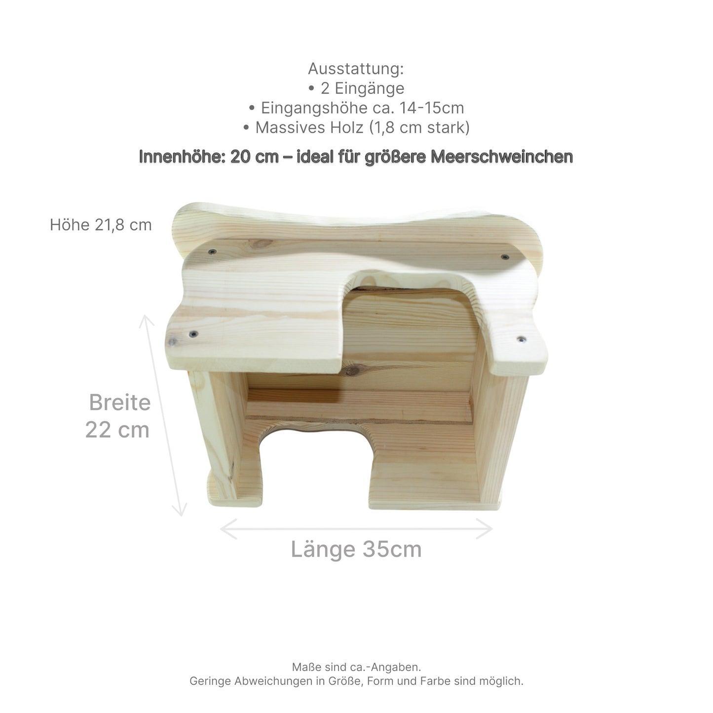 Handgefertigtes Farmhaus aus Holz mit stabilem Dach für Kleintiere