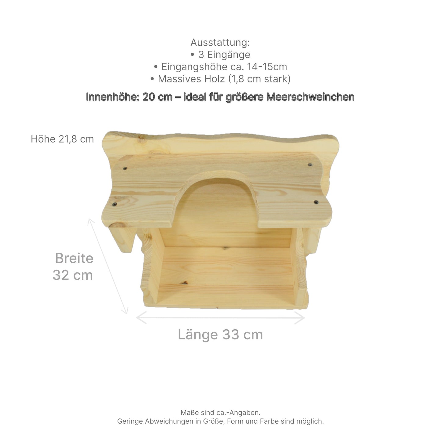 Handgefertigtes Farmhaus aus Holz mit stabilem Dach für Kleintiere