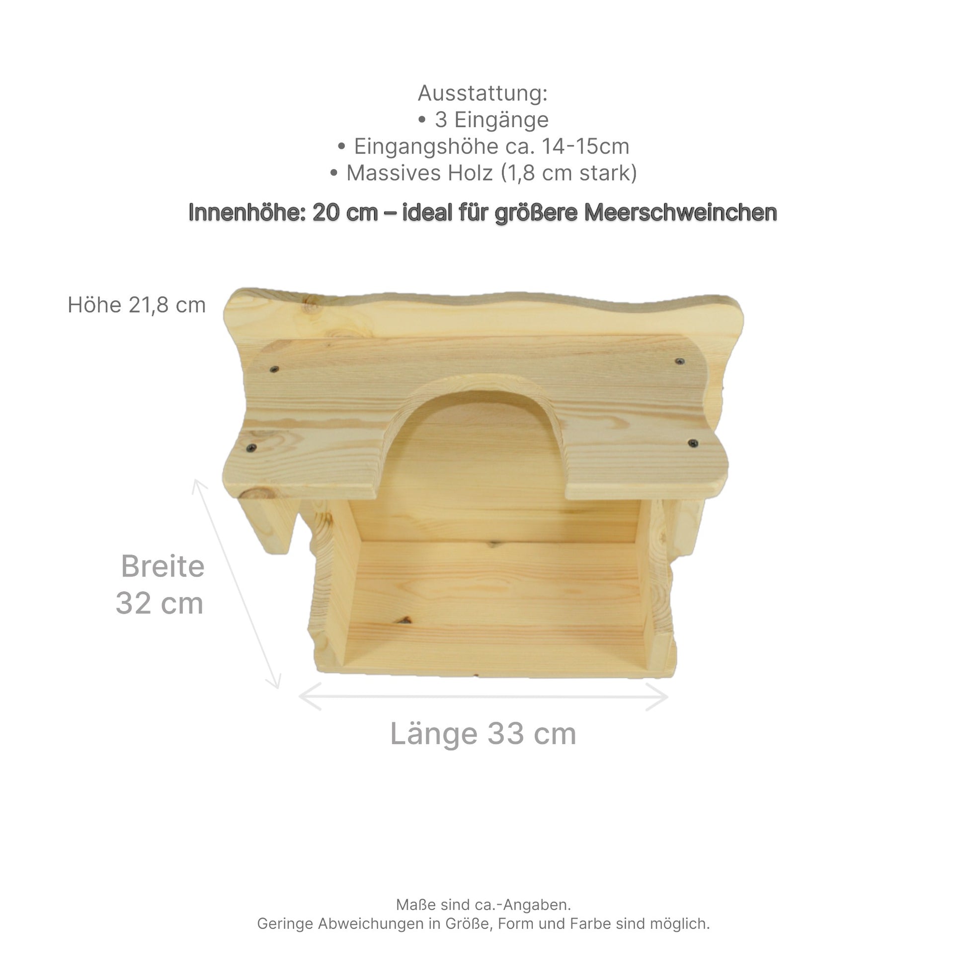Handgefertigtes Farmhaus aus Holz mit stabilem Dach für Kleintiere