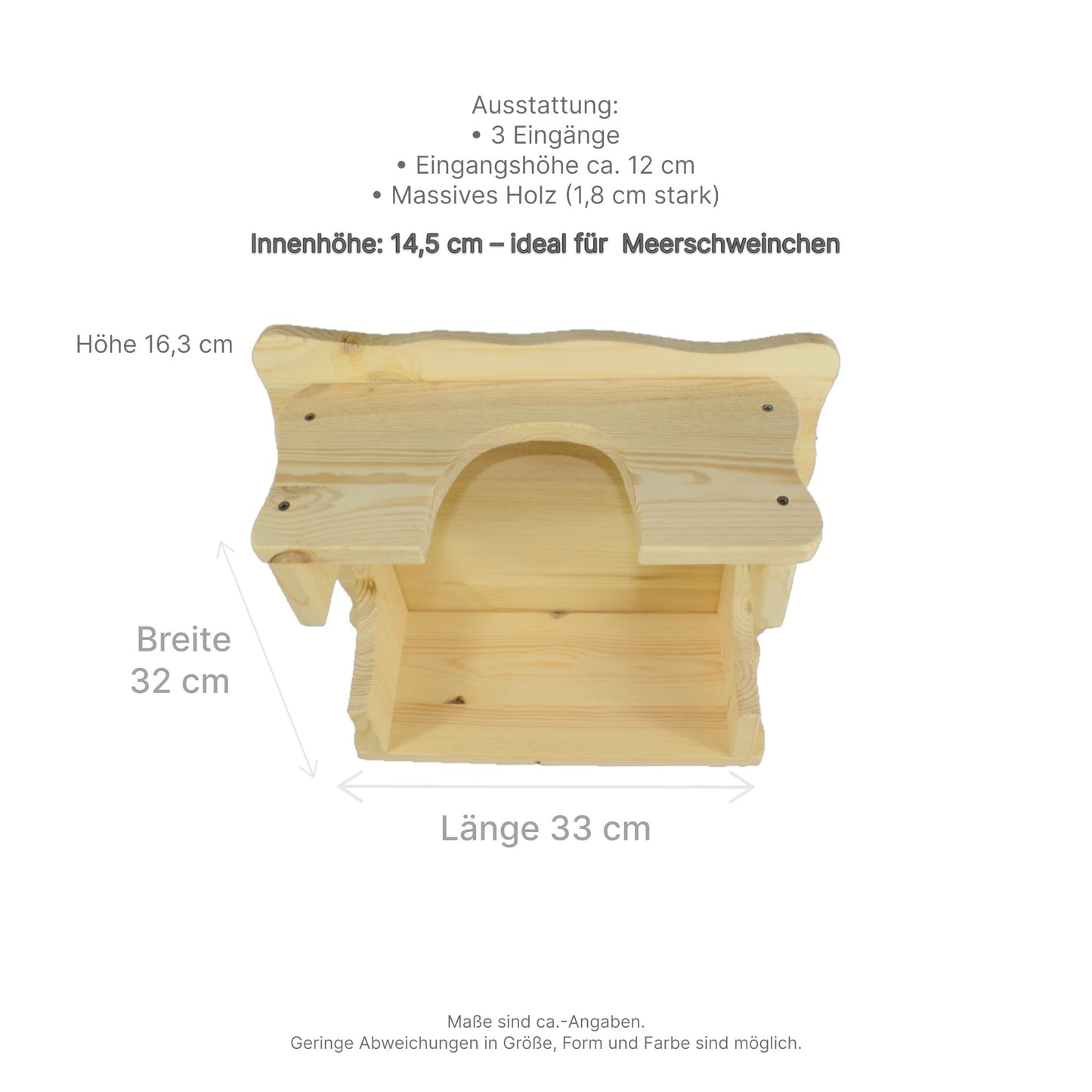 Handgefertigtes Farmhaus aus Holz mit stabilem Dach für Kleintiere