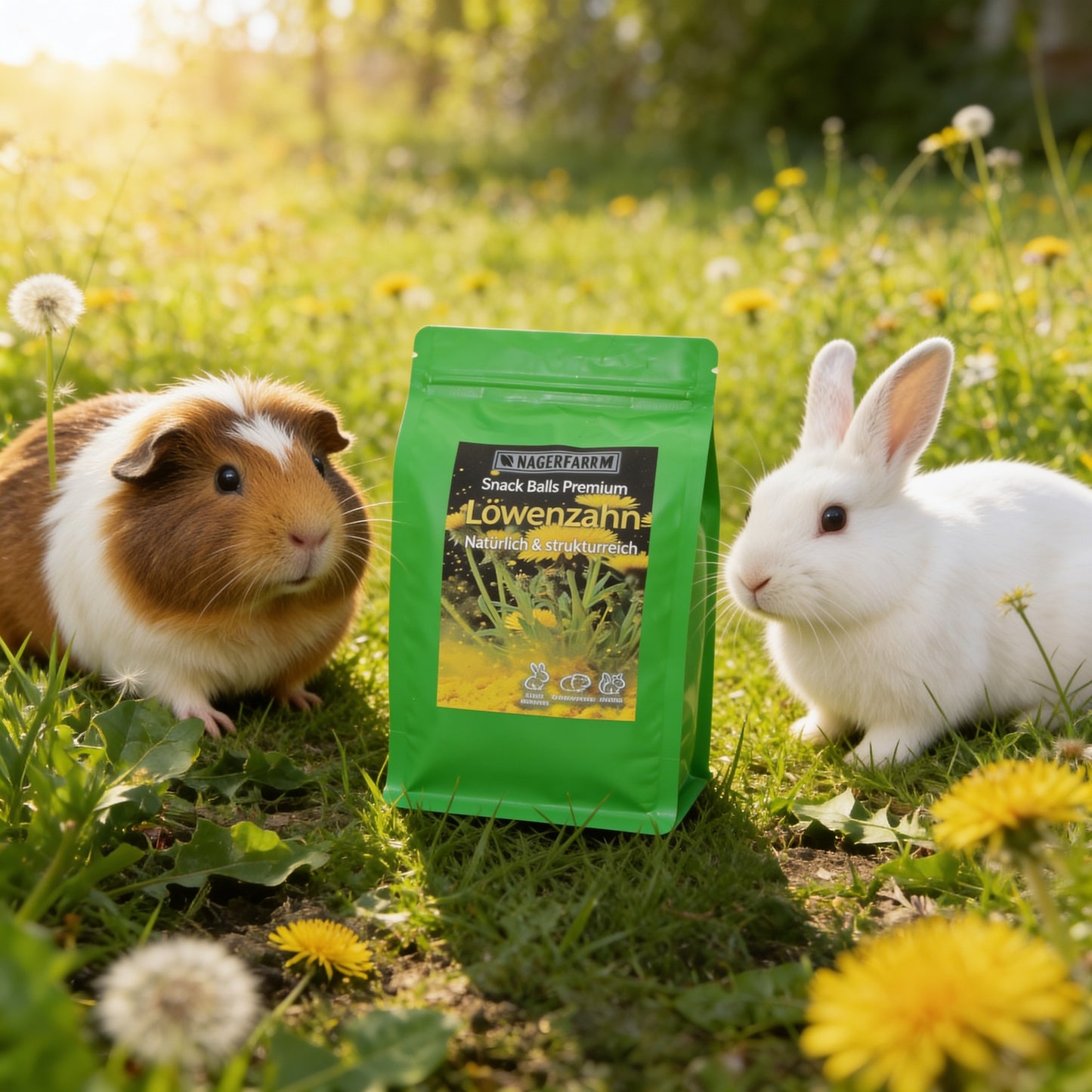 Snack Balls Premium Löwenzahn – Heu-Snack für Meerschweinchen & Kaninchen