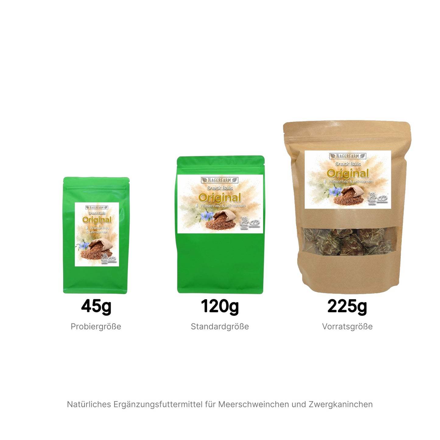 Snack Balls Original – Natürlicher Heu-Snack für Meerschweinchen & Zwergkaninchen