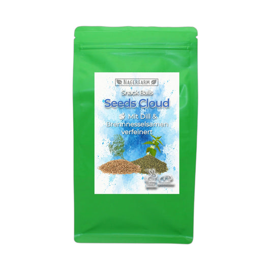 Snack Balls Seeds Cloud – Heu-Snack mit Dill & Brennnesselsamen für Meerschweinchen & Zwergkaninchen