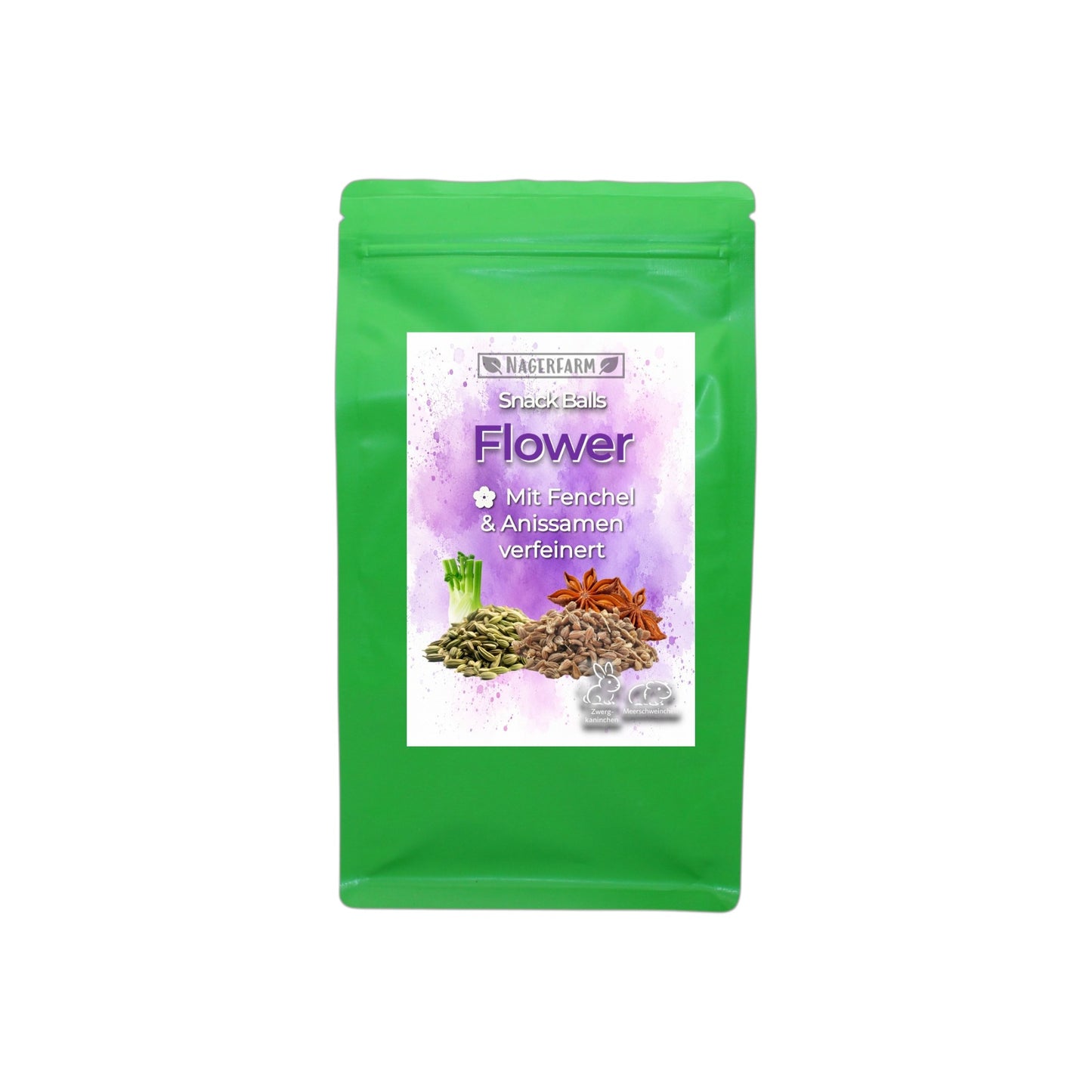 Snack Balls Seeds Flower – Heu-Snack mit Fenchel & Anissamen für Meerschweinchen & Zwergkaninchen