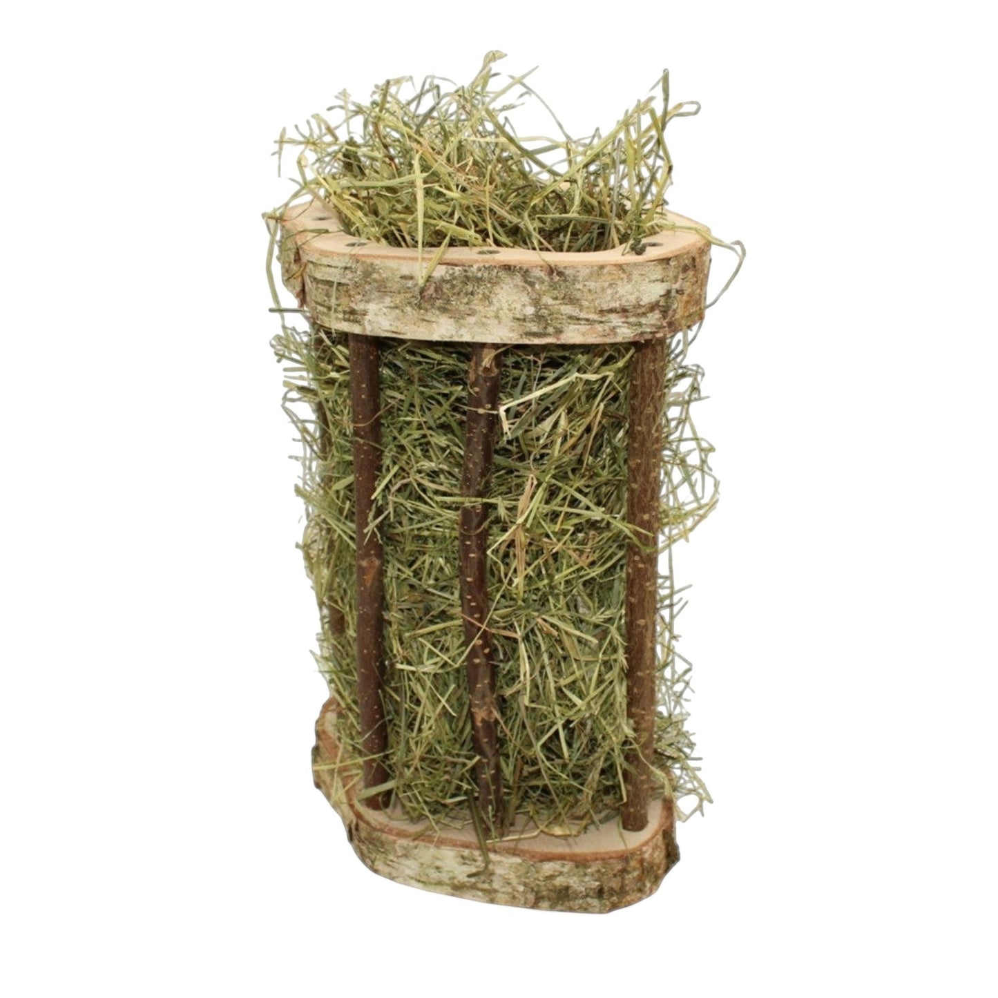 Nagerfarm Easy Two wooden hay feeder for guinea pigs, natural wood with optimal bar spacing for fine hay.