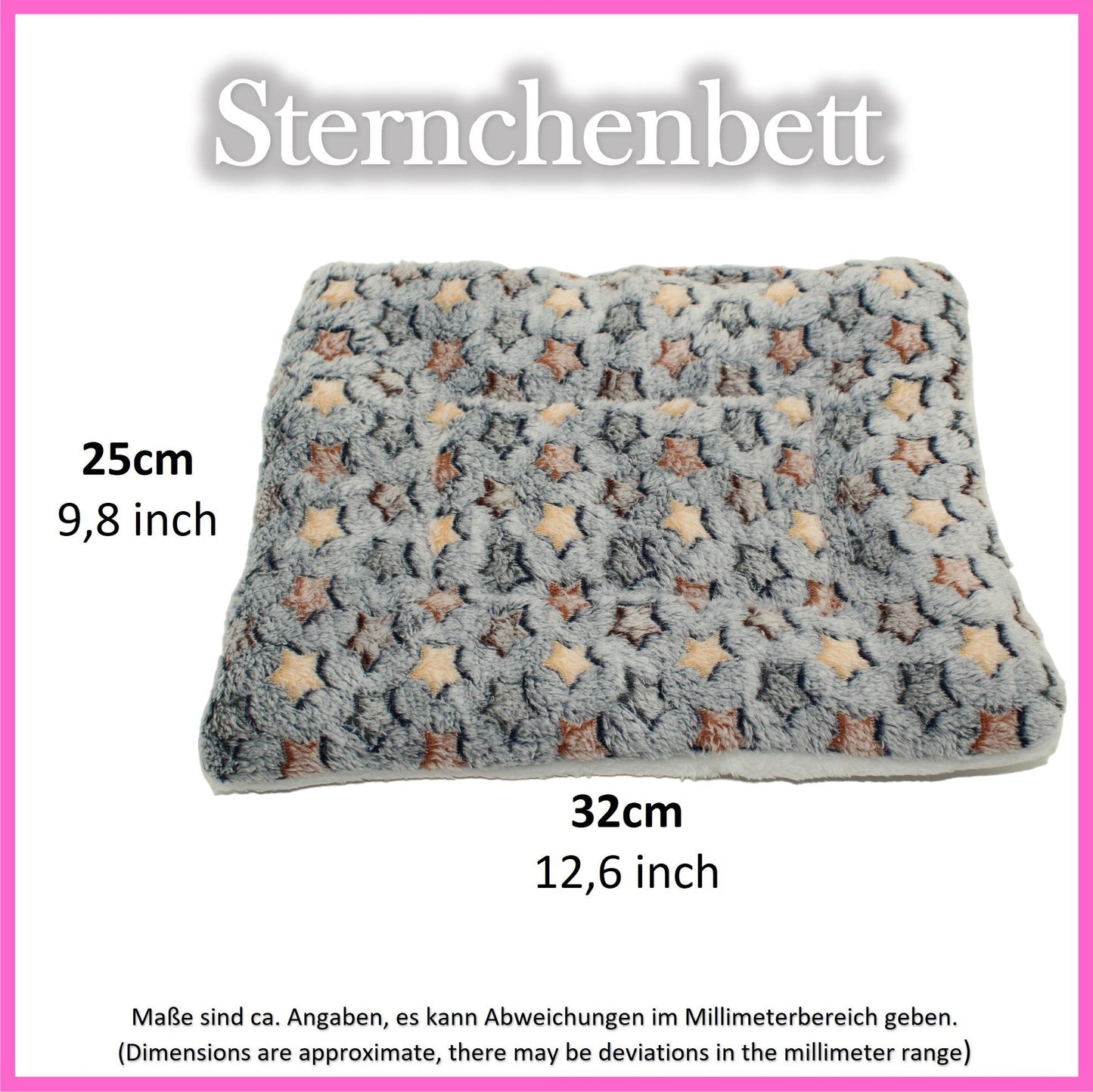 ✨ Star Bed Grey-Blue-Colorful – cuddly soft & dimensionally stable for Guinea Pigs