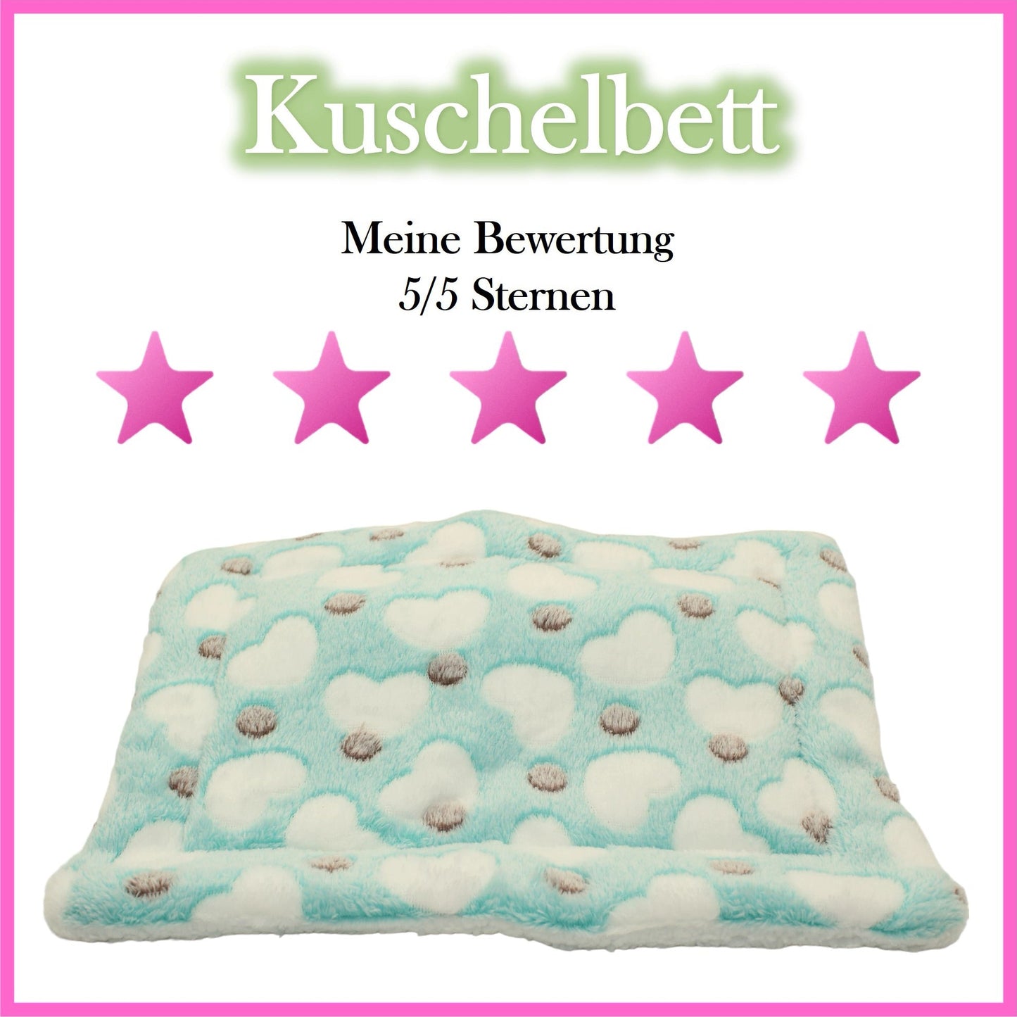 💚 Kuschelbett – Herzen Türkis
