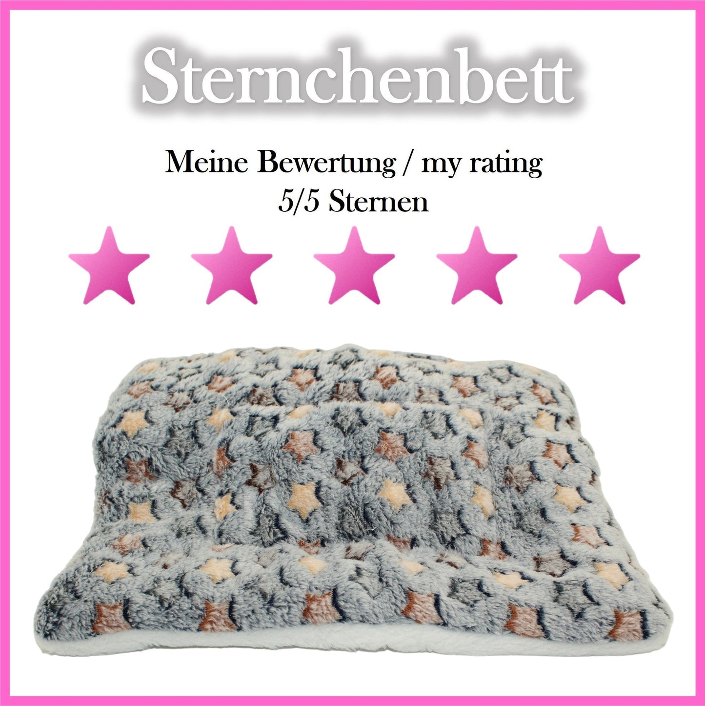 ✨ Star Bed Grey-Blue-Colorful – cuddly soft & dimensionally stable for Guinea Pigs