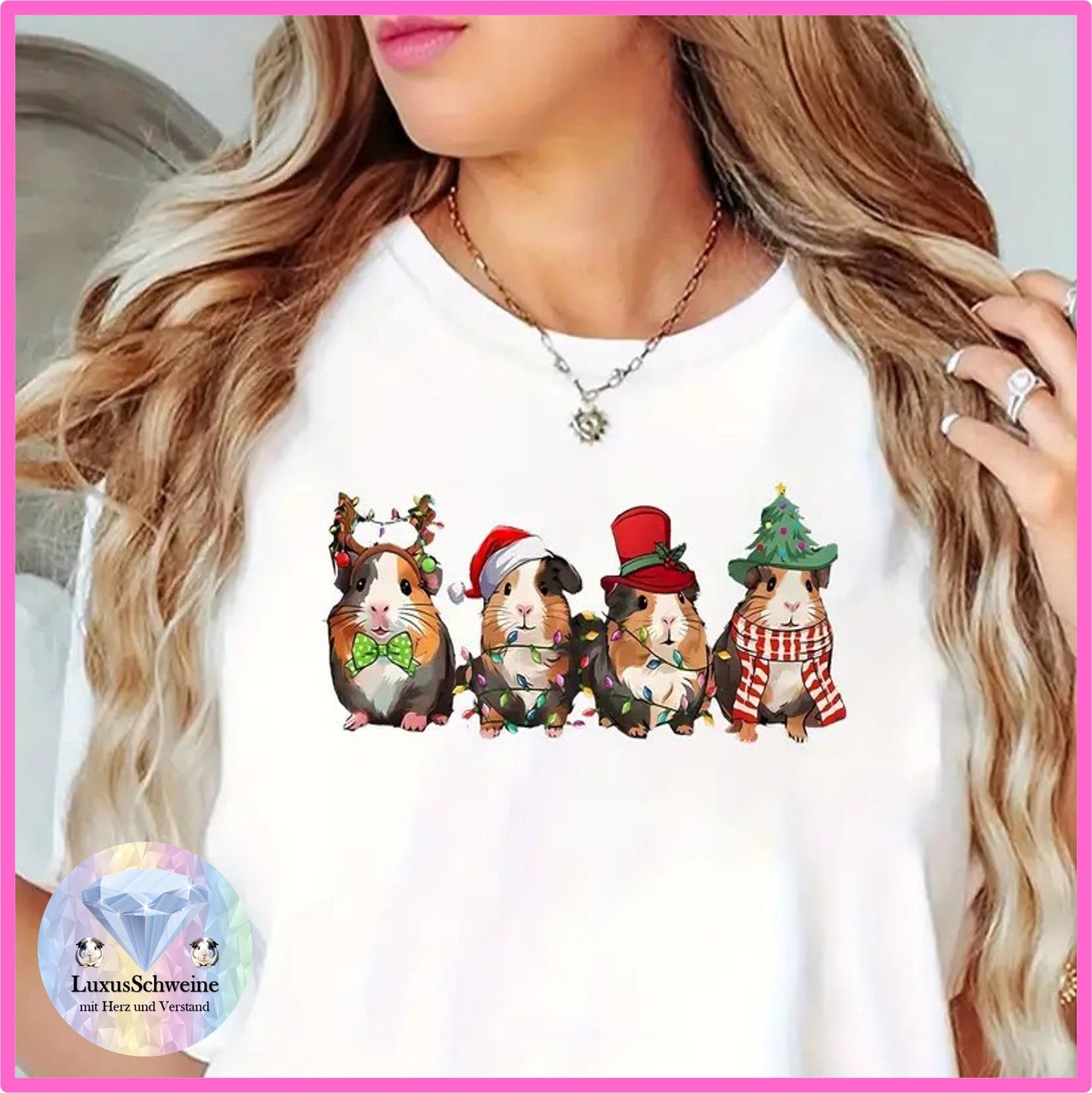 👕 T-Shirt "Christmas - 4 Guinea Pigs" - For everyone who wants to celebrate their love for guinea pigs