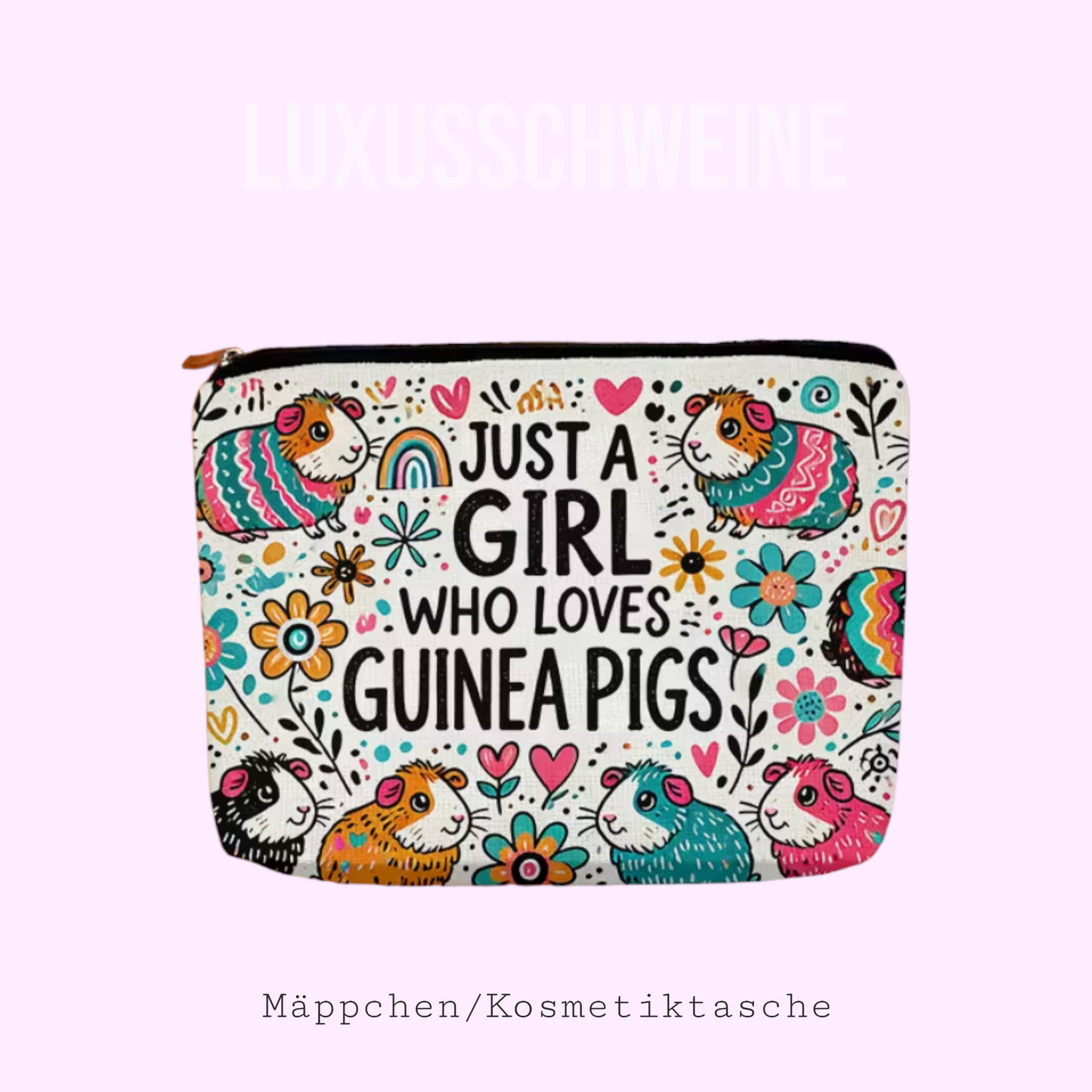 🎒 Toiletry Bag "Just a Girl Who Loves Guinea Pigs - No. 7 Colorful Guinea Pigs"