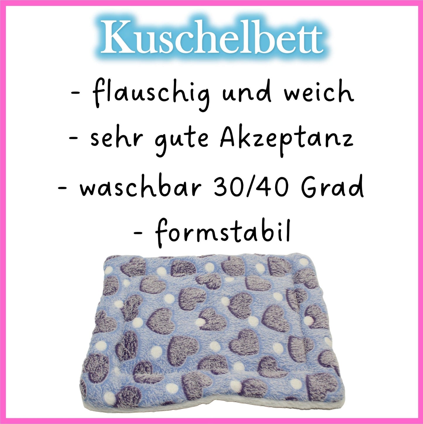 💙 Kuschelbett – Herzen Blau